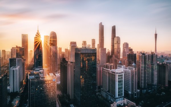 Нью Йорк улицы небоскребы закат