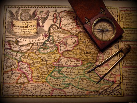 Красивая старинная карта