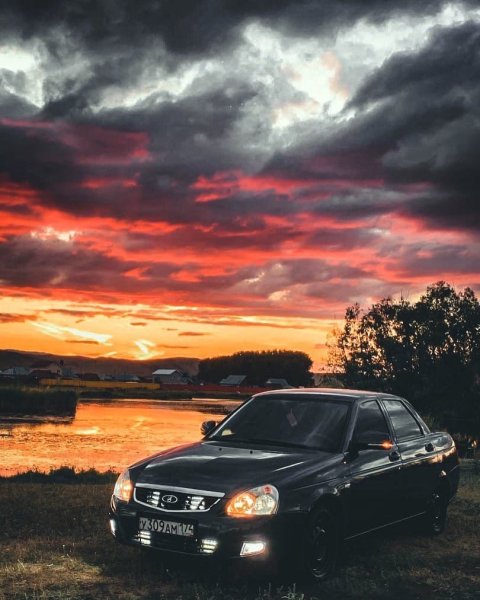 Приора на закате