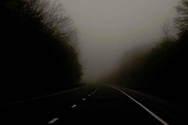 Туман на трассе ночью