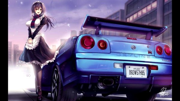 Nissan Skyline GTR r34 аниме