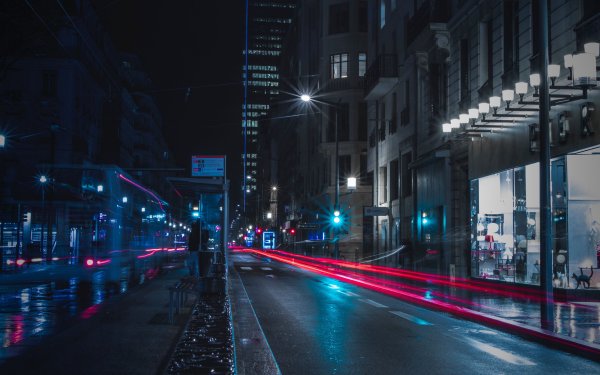 Улицы ночного города