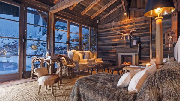 Шале с камином Альпы