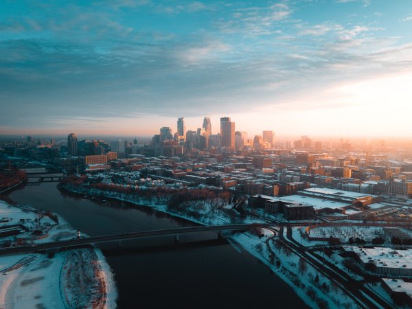 Вид на город зимой