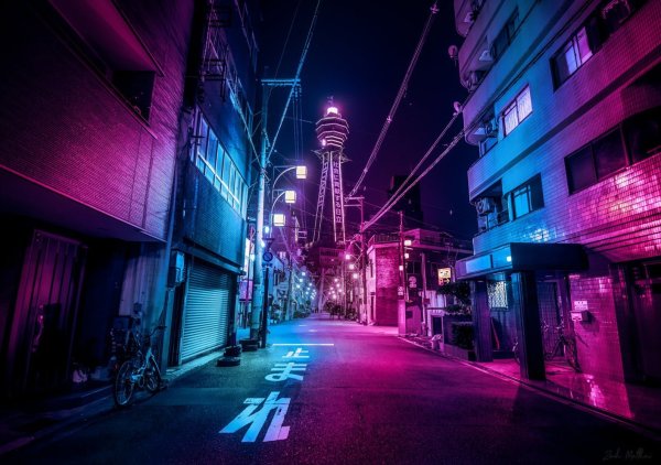 Кибер панк улидца неон