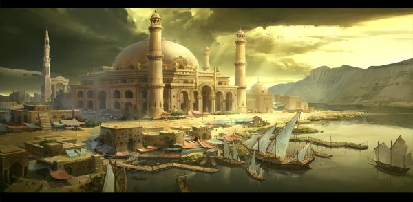 Восточный дворец фэнтези арт