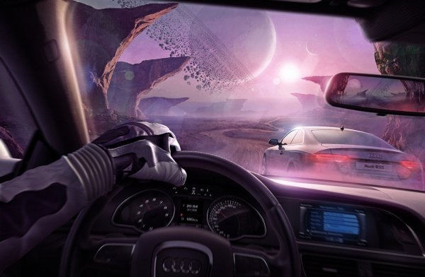 Машина в космосе арт