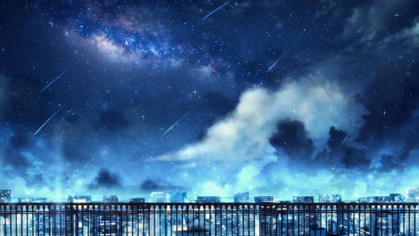 Ночное небо со звездами в городе