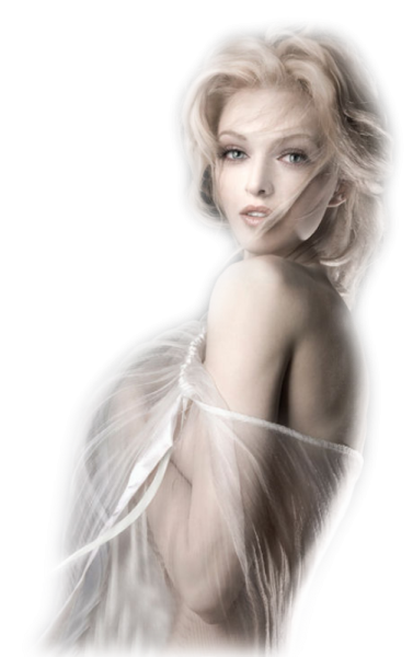 Прозрачная девушка на прозрачном фоне