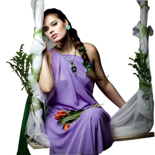 Женщина на прозрачном фоне