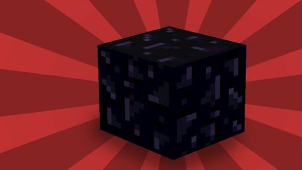 Блок обсидиана в МАЙНКРАФТЕ