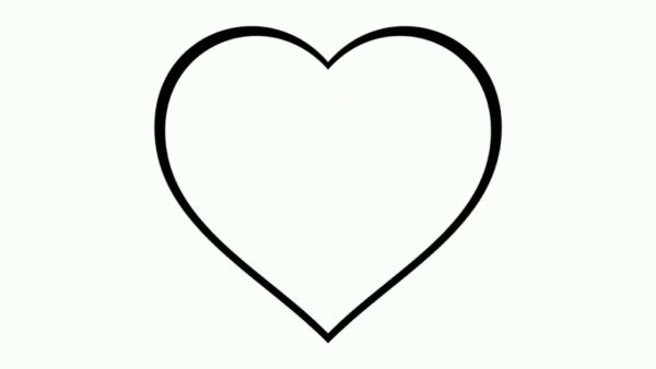 Сердце с черной обводкой