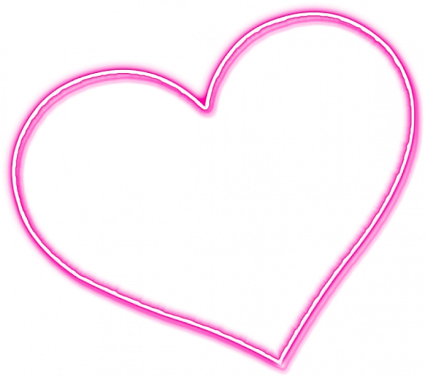 Сердце розовое контур