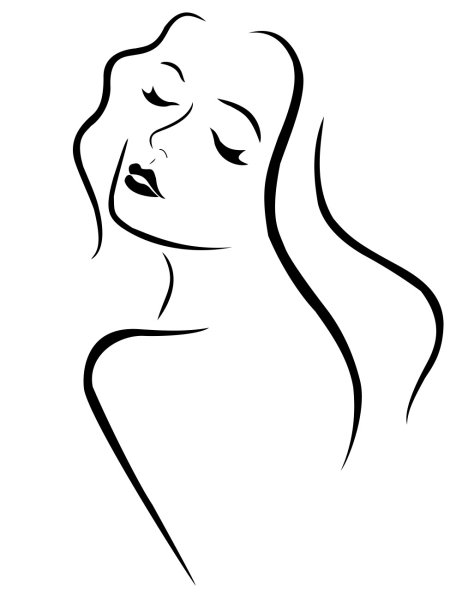 Очертания лица девушки