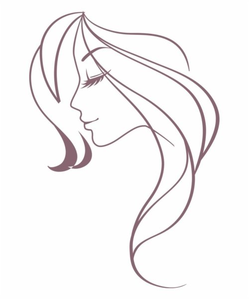 Контур женского лица