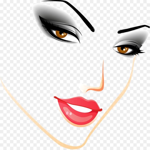 Очертания лица девушки