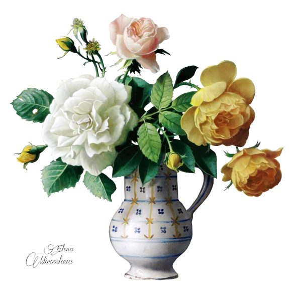 Ваза с цветами на прозрачном фоне