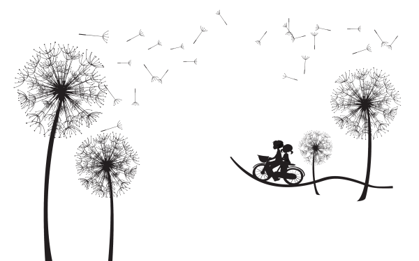 Одуванчик силуэт