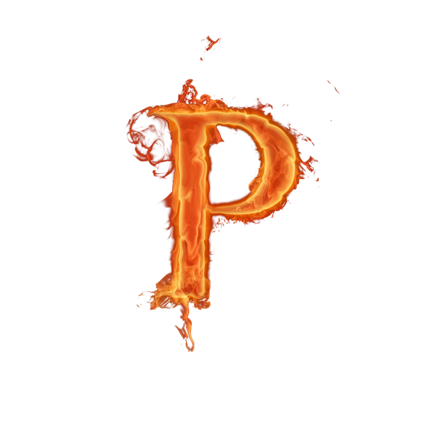 Огненные буквы без фона