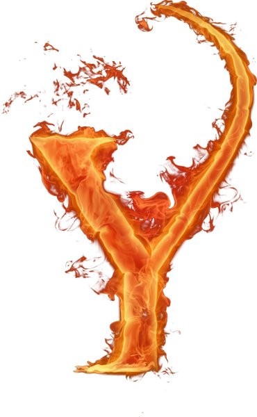 Огненные буквы на прозрачном фоне