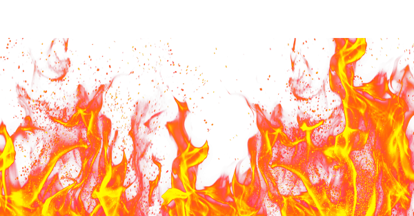 Языки пламени на белом фоне