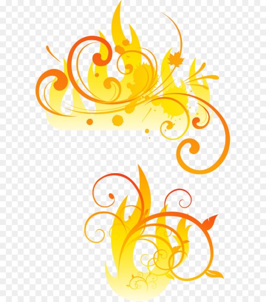 Оранжевый орнамент на прозрачном фоне