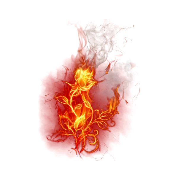 Пламя на белом фоне
