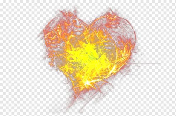 Оранжевое сердечко огненное