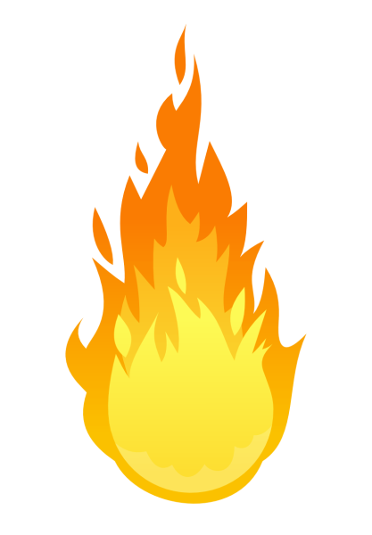 Пламя на белом фоне