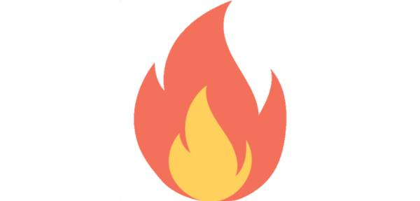 Значок металлический огонь