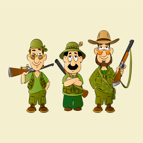 Охотник с ружьем мультяшный