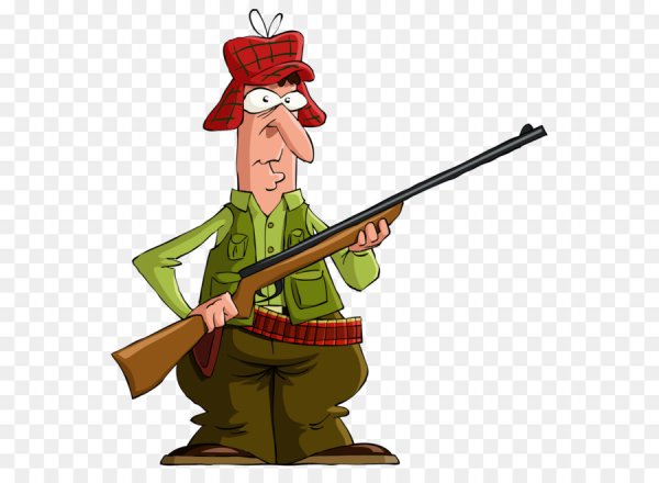 Охотник на прозрачном фоне