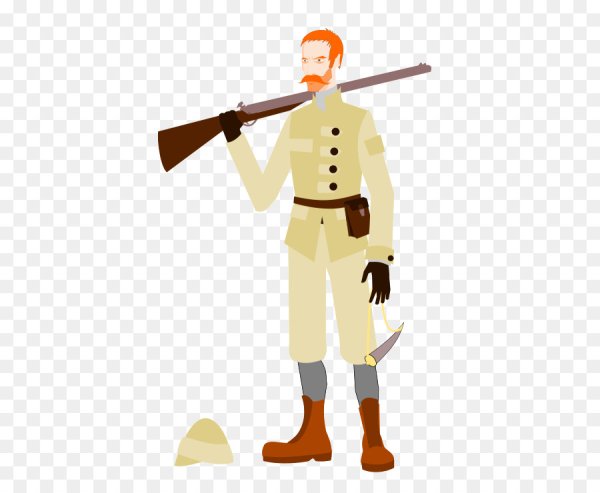 Охотник на прозрачном фоне