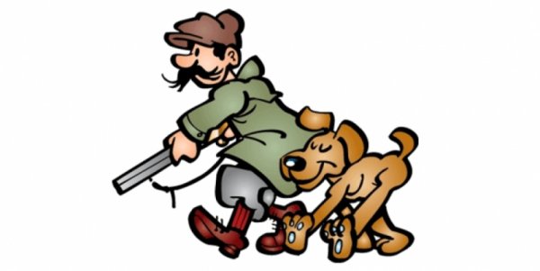 Охотник на прозрачном фоне