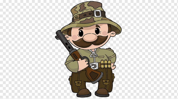 Охотник на прозрачном фоне