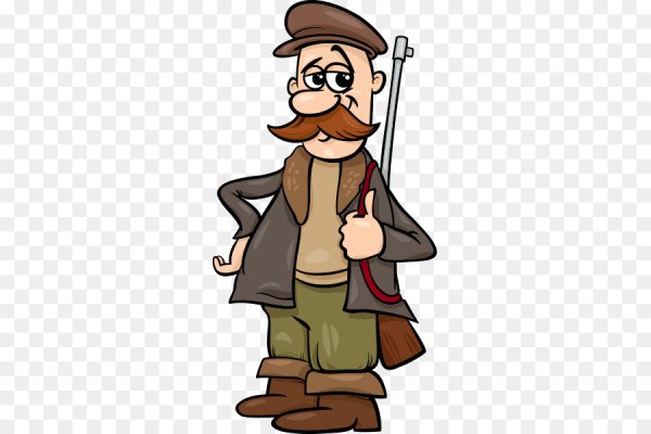 Охотник на прозрачном фоне