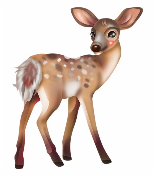 Олениха для детей на прозрачном фоне