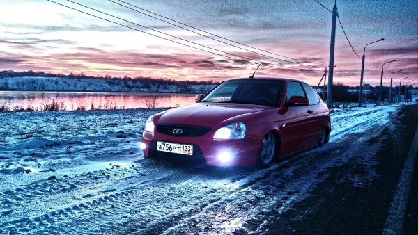 Приора БПАН зимой