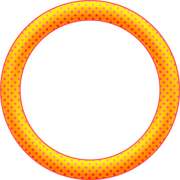 Желтая круглая рамка для фотошопа