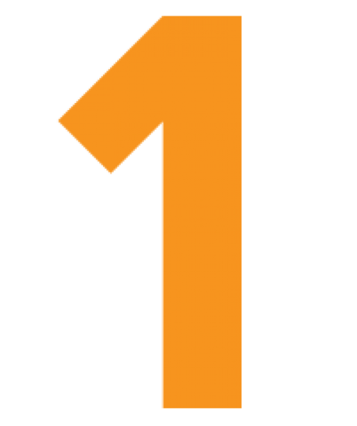 Цифра один на оранжевом фоне