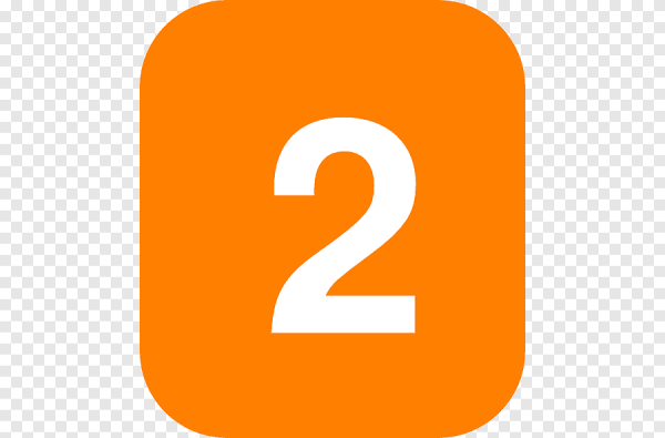 Цифра 2 оранжевая