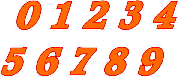 Цифры для презентации без фона оранжевые
