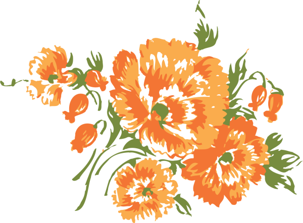 Оранжевый узор на белом фоне