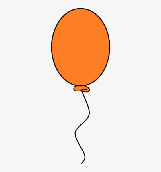 Воздушный шар оранжевый на белом фоне