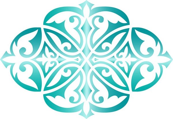 Казахский орнамент синий