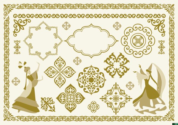 Казахский орнамент векторный