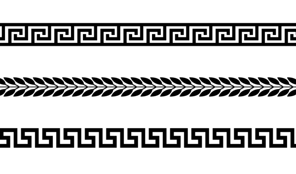 Черно белый орнамент в полосе