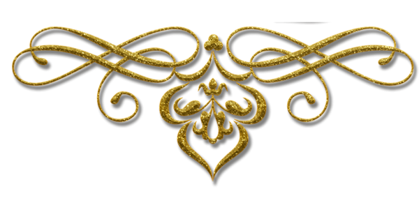 Золотые вензеля на прозрачном фоне