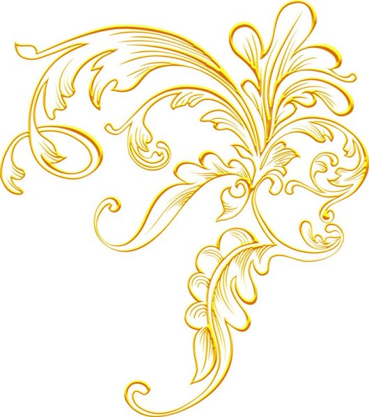 Золотой орнамент на белом фоне