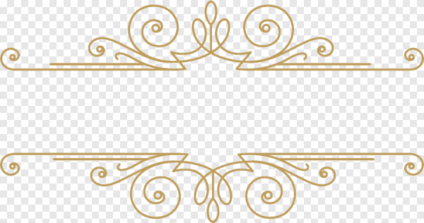 Золотые вензеля на прозрачном фоне для фотошопа